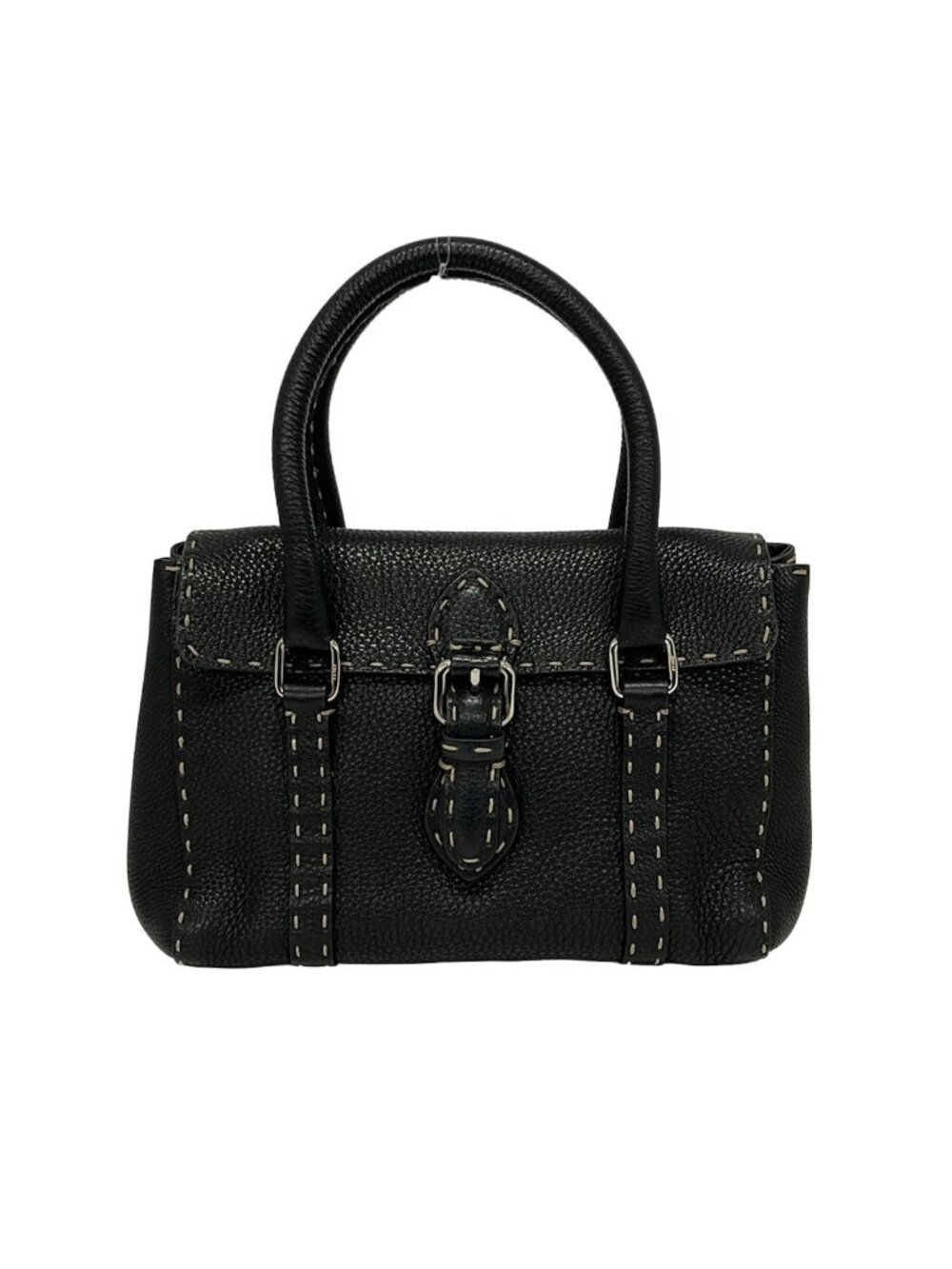 Fendi Handbag Linda Bag Selleria Black Leather